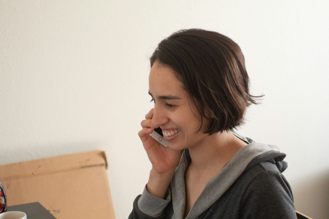 person talking on phone